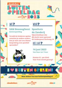 Afbeelding: flyer Buitenspeeldag 14 juni 2023