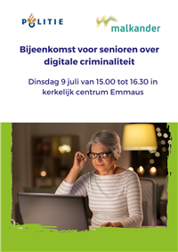 Afbeelding: flyer voorkant digitale crimialiteit